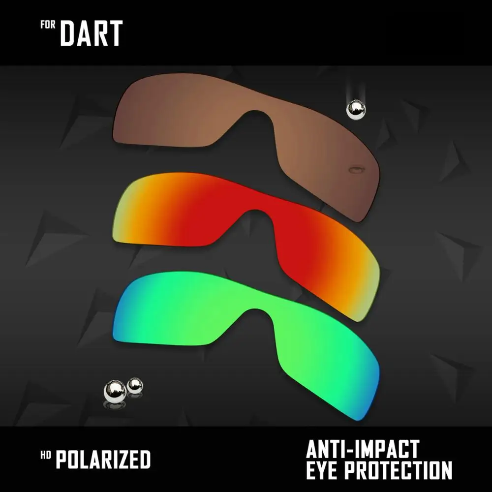 Activate animation Pub Oowlit 3 piese polarizat ochelari de soare, lentile de înlocuire pentru  oakley dart -brown si foc roșu și verde smarald - Vanzare / Bonplat.ro