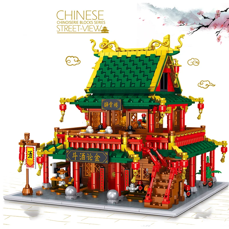 Craft cast Lil Zhegao ql0975 stil chinezesc serie zuixiao turn modular blocuri caramizi  model educativ pentru copii jucărie cadou de ziua de nastere - Modelul de  construcție / Bonplat.ro